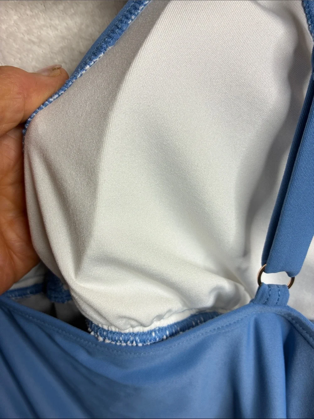 Michael Kors Periwinkle Blue One-Piece Swimsuit with MK Medallion